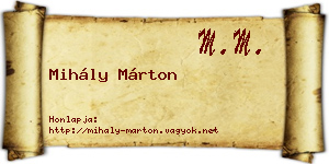 Mihály Márton névjegykártya