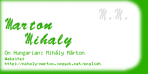 marton mihaly business card