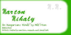 marton mihaly business card